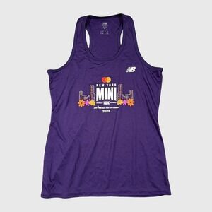 New Balance Womens Purple NYC Mini 10K Racerback Running Tank Top Size M